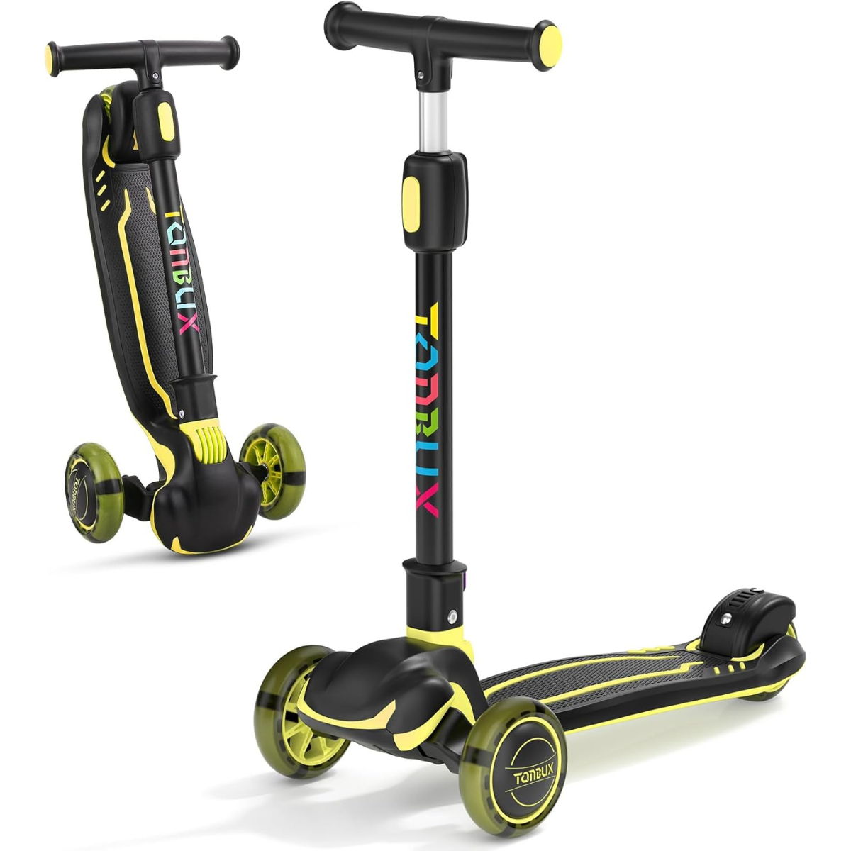 TONBUX Kids Scooter Light Up 3 Wheel Kick Scooters for Kids 3-5 Folding Scooters for Kids 8-12