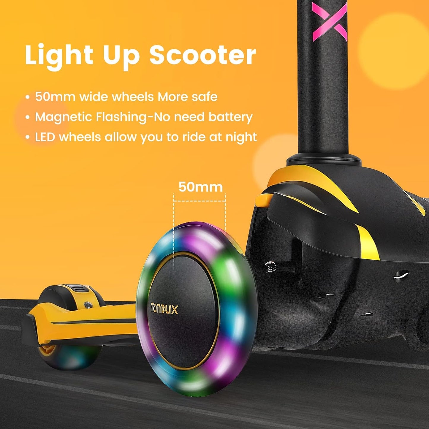 Kids Scooter for Age 3-12 with 4 Adjustable Heights