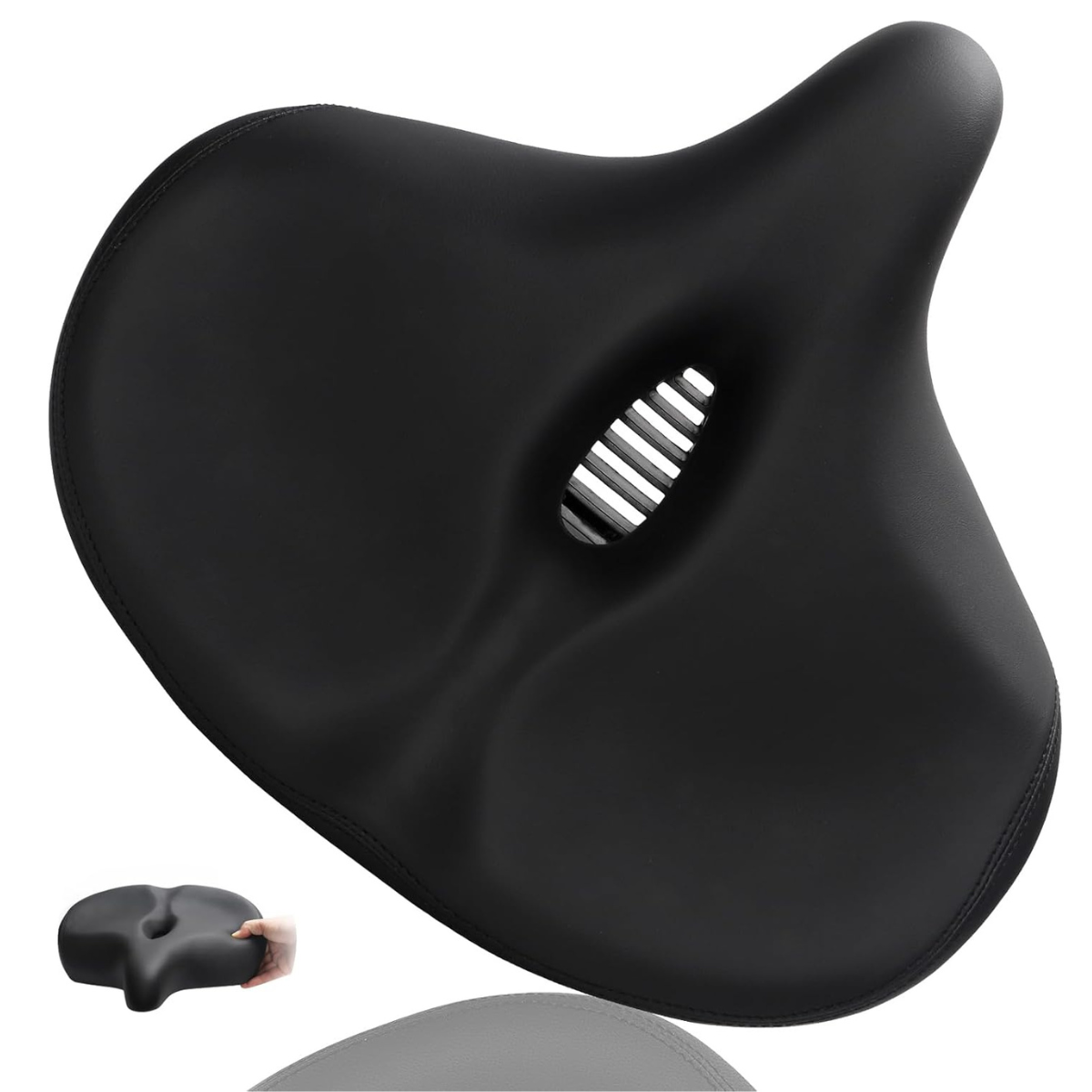 TONBUX Comfortable Women Men Bike Seat,Soft Foam Padded Bike Seats Wide for Exercise Road Mountain Peloton Spin Bikes Comfort