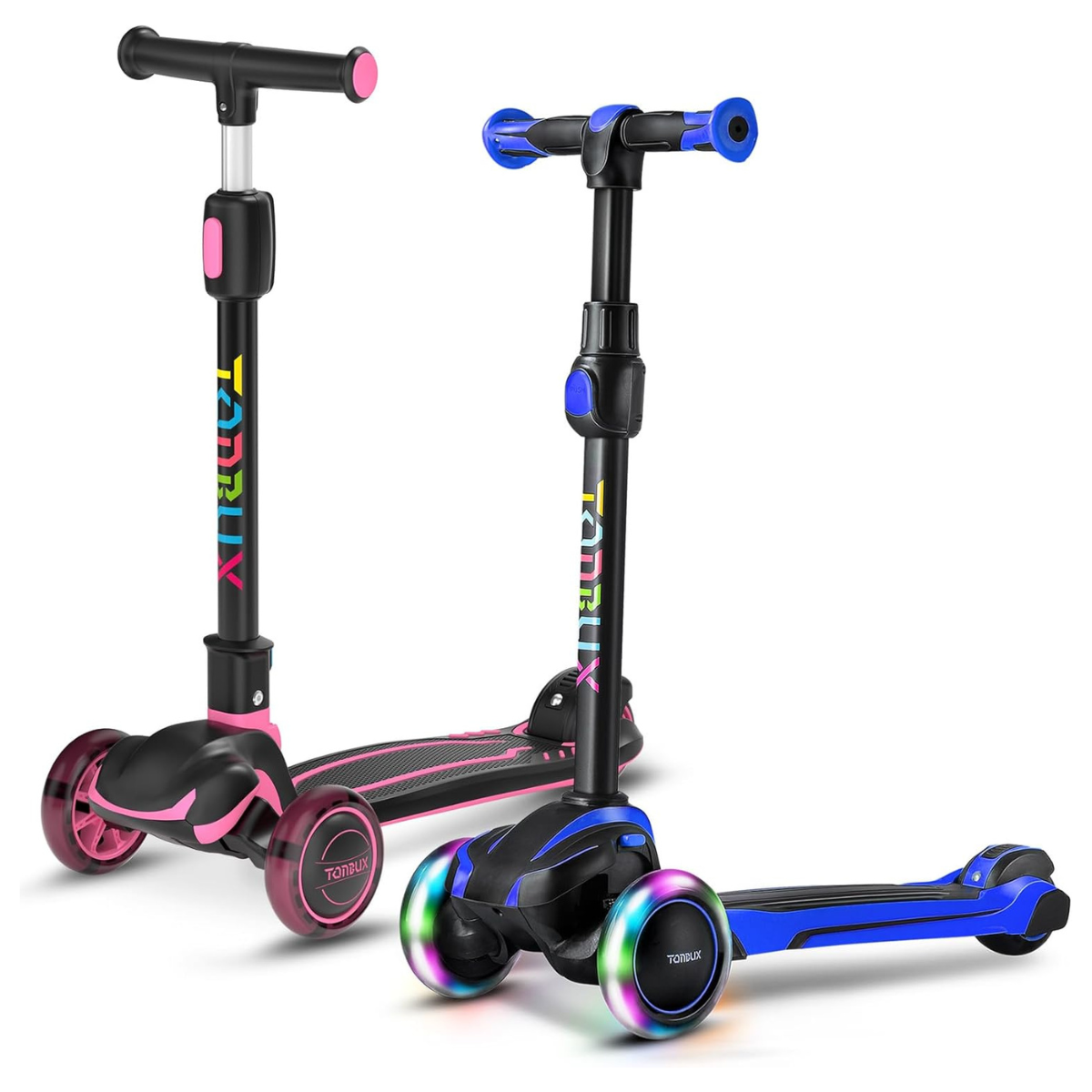 TONBUX Kids Scooter, Light Up 3 Wheel Kick Scooters for Kids 3-5