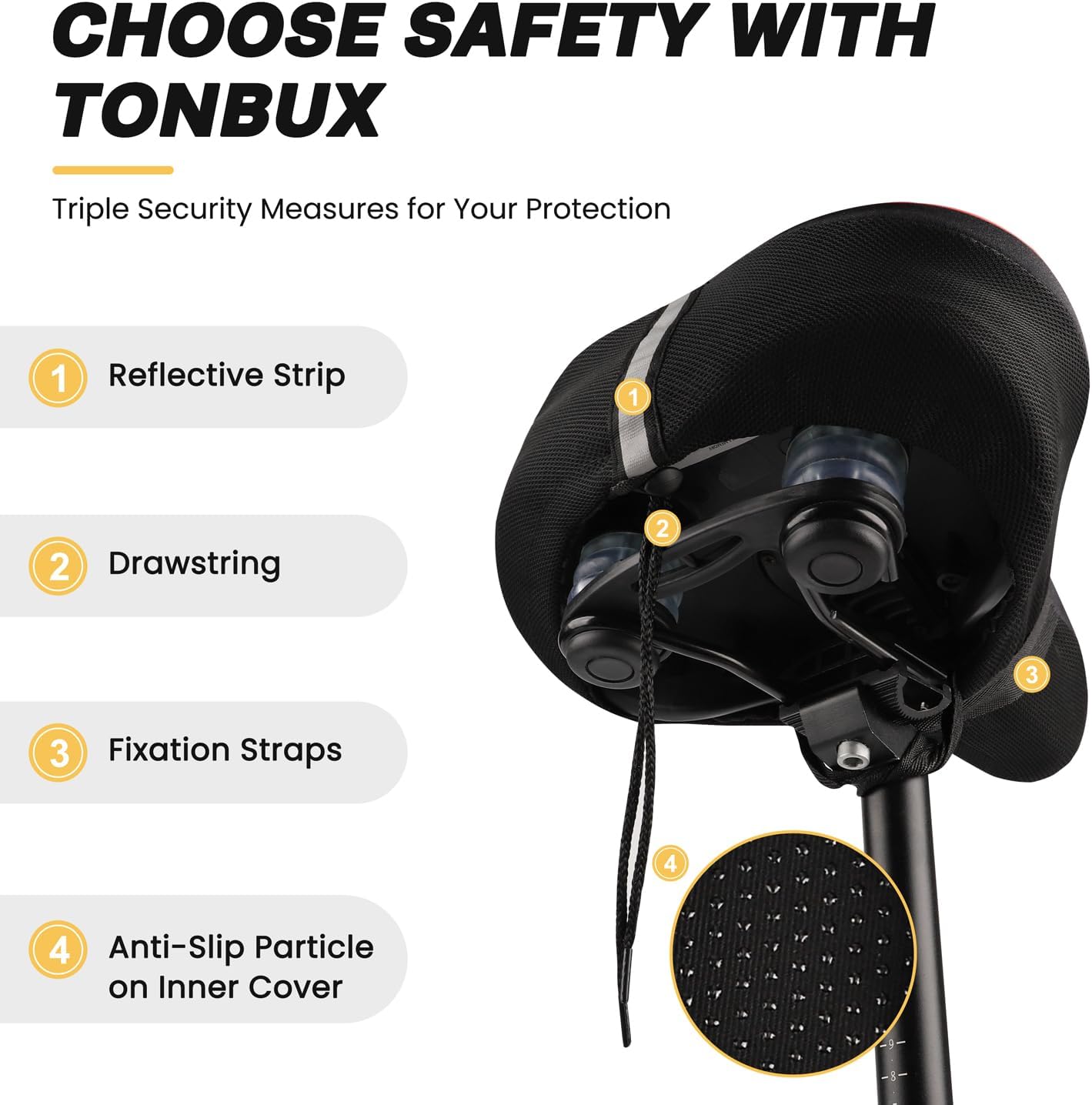 TONBUX Bike Seat Cushion for Peloton Bike & Bike+ - Gel Padded Bike Seat Cover for Men Women Comfort