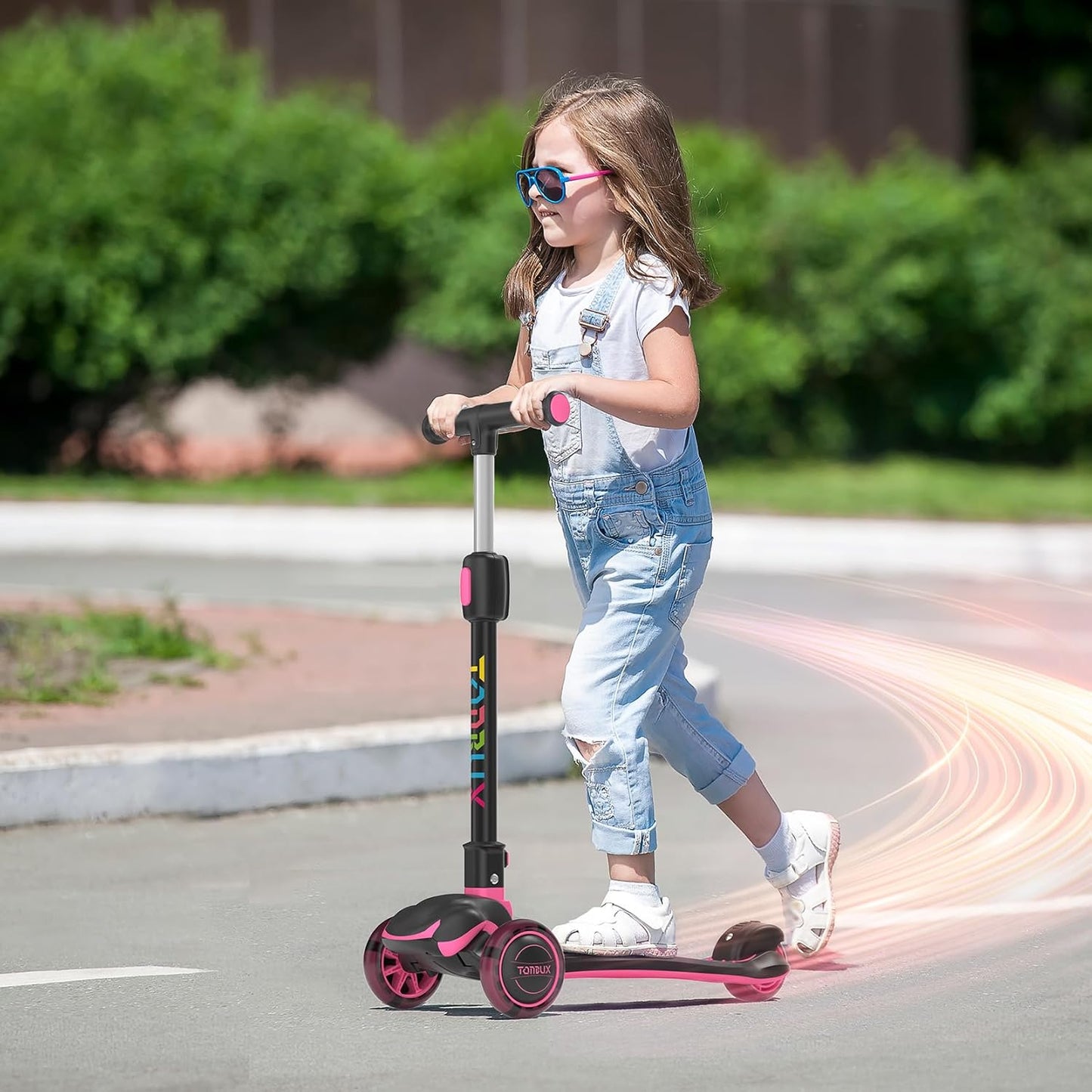 TONBUX Kids Scooter, Light Up 3 Wheel Kick Scooters for Kids 3-5