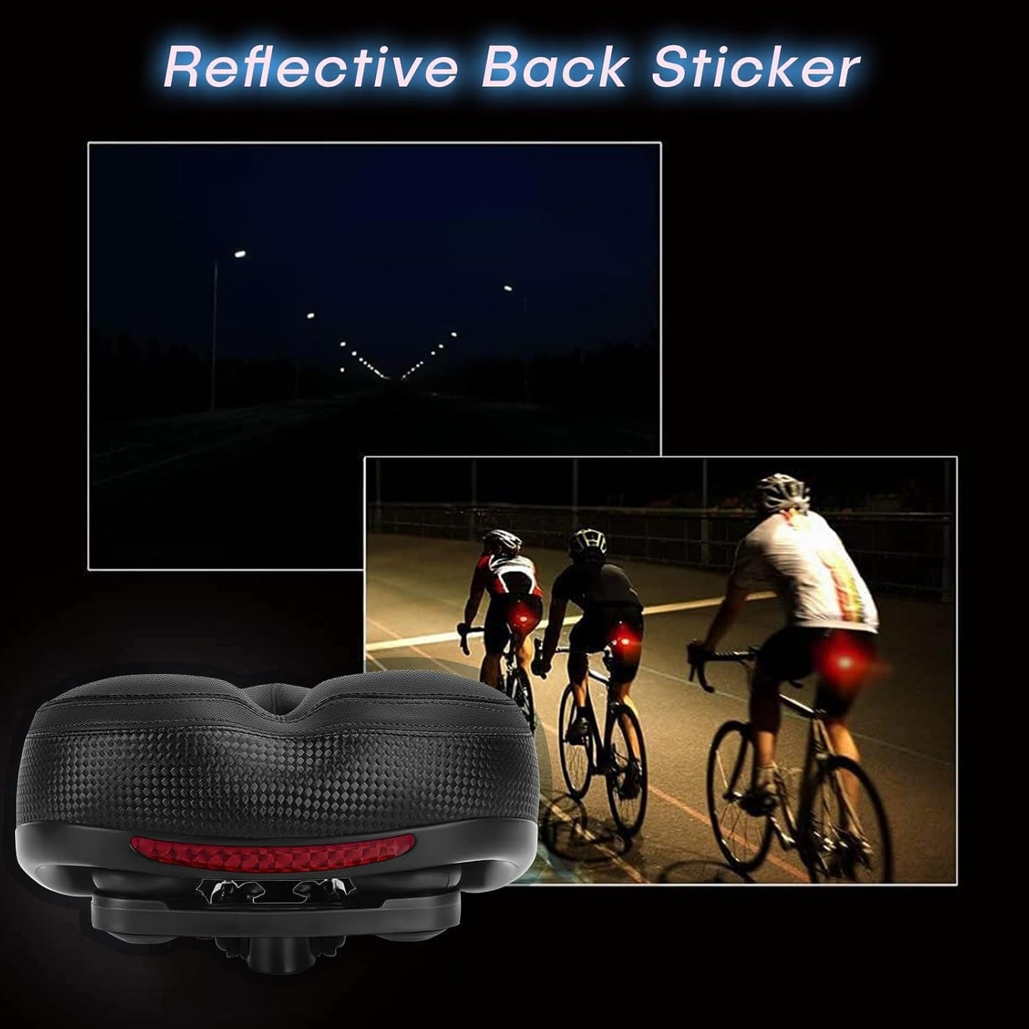 TONBUX Comfortable Bicycle Seat, Bike Seat Replacement with Dual Shock Absorbing Ball Wide Bike Seat