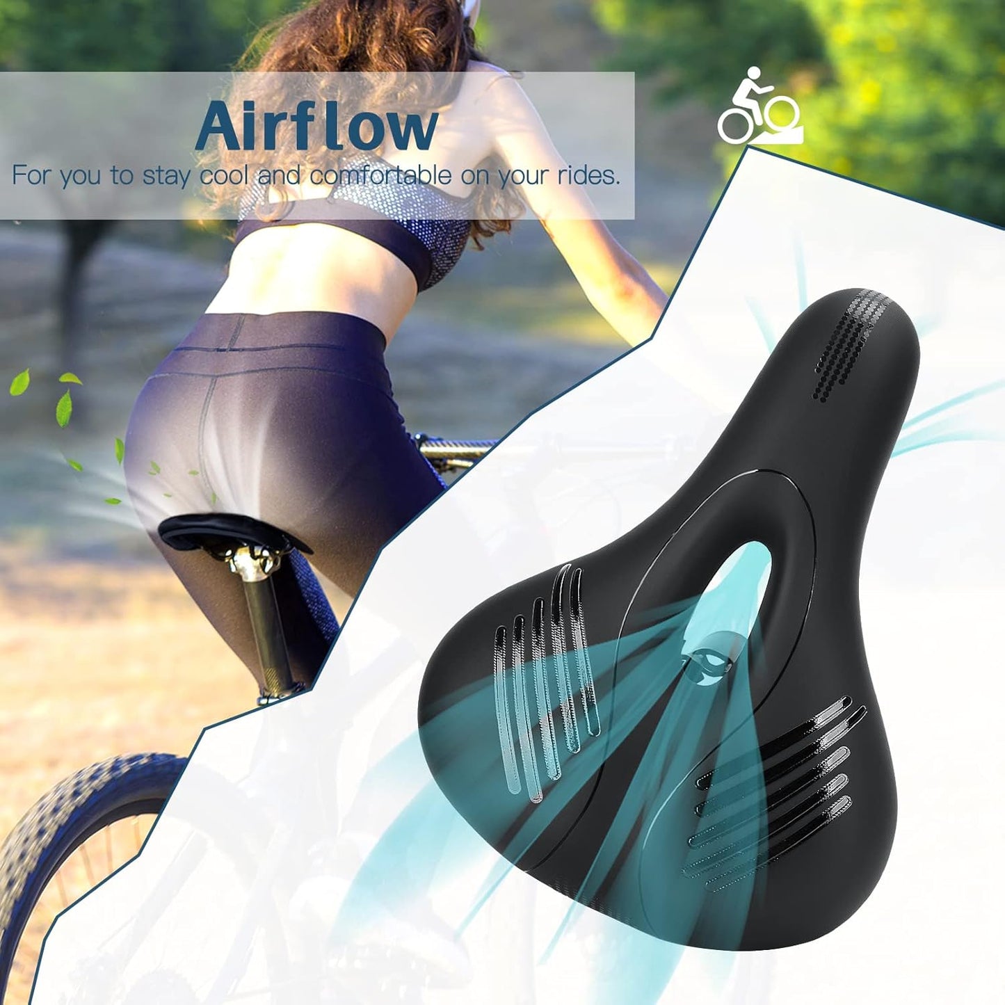 TONBUX Soft Comfortable Breathable Bike Seat Cushion for Men Women