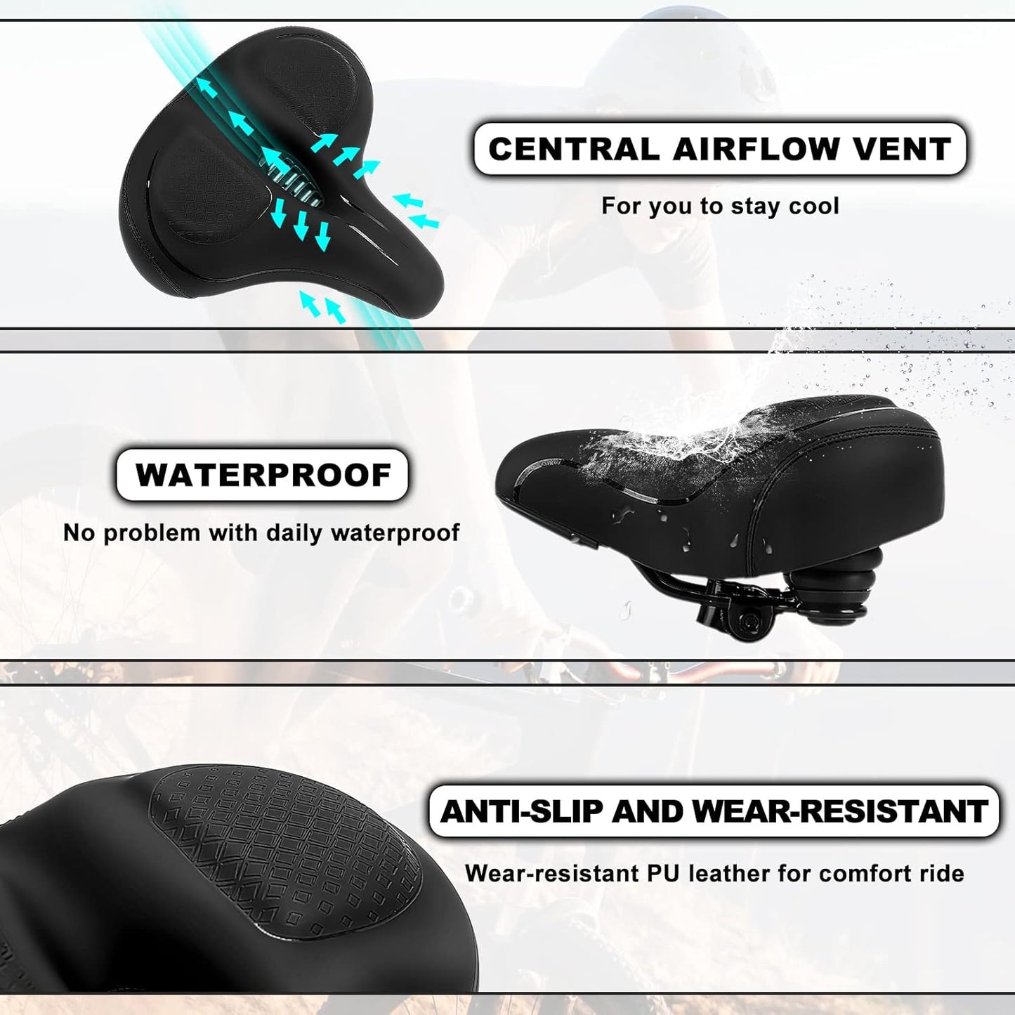 TONBUX Oversized Bike Seat for Men Women Comfort