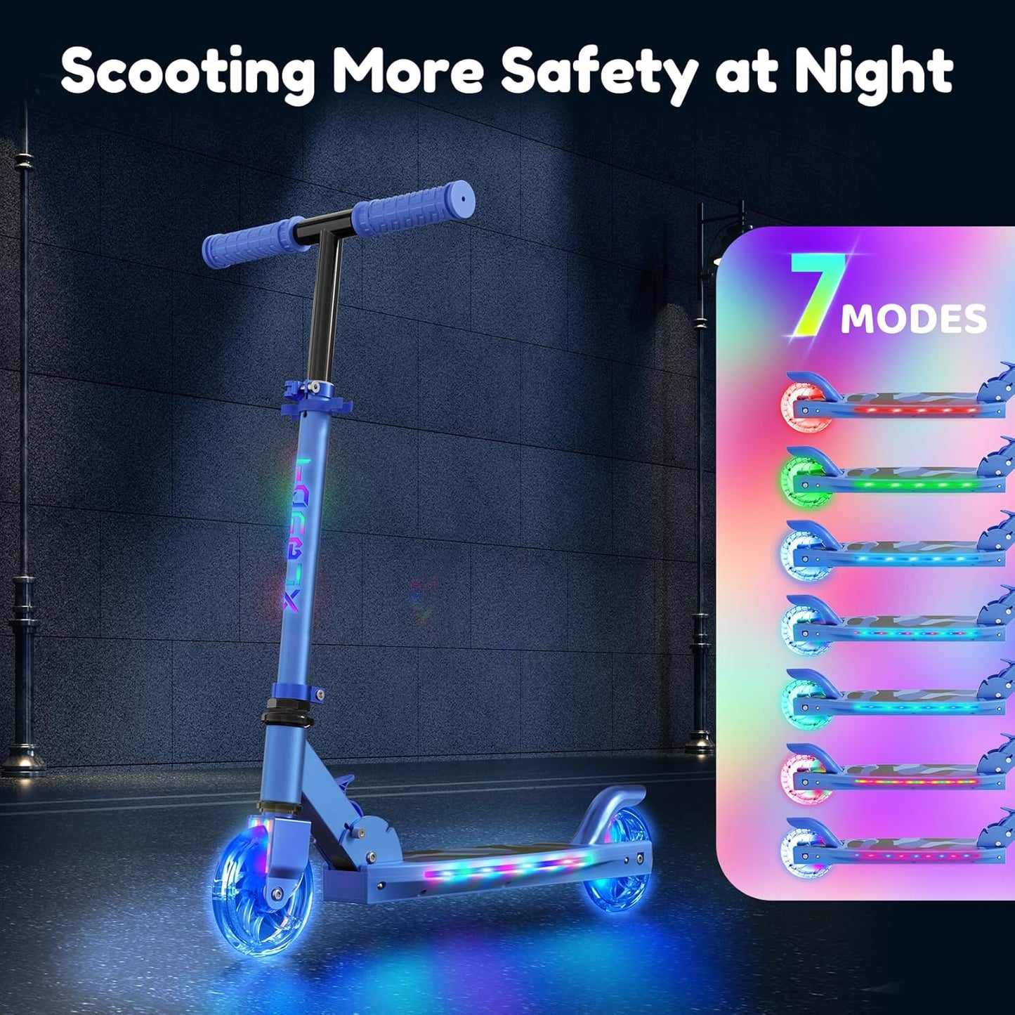 Kids Scooters for Kids 5-7 with Cool Light Up Stem