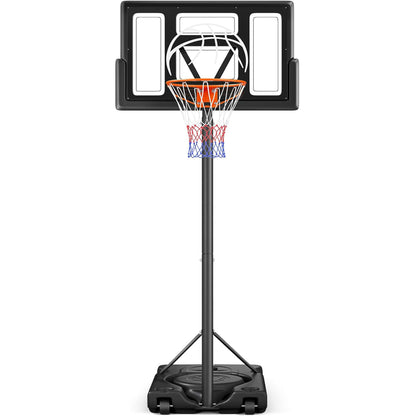 Toremore 44" Basketball Hoop Outdoor 4.43-10ft Adjustable, Portable Basketball Hoop Goal System with Shatterproof Backboard and Larger Base for Kids Youth and Adults