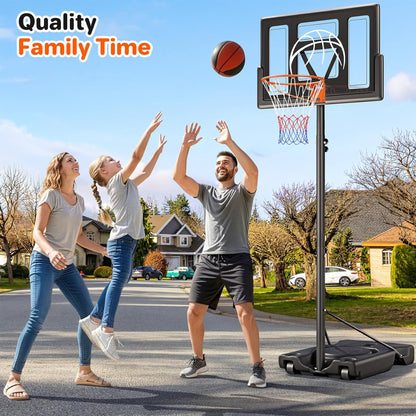 Toremore 44" Basketball Hoop Outdoor 4.43-10ft Adjustable, Portable Basketball Hoop Goal System with Shatterproof Backboard and Larger Base for Kids Youth and Adults